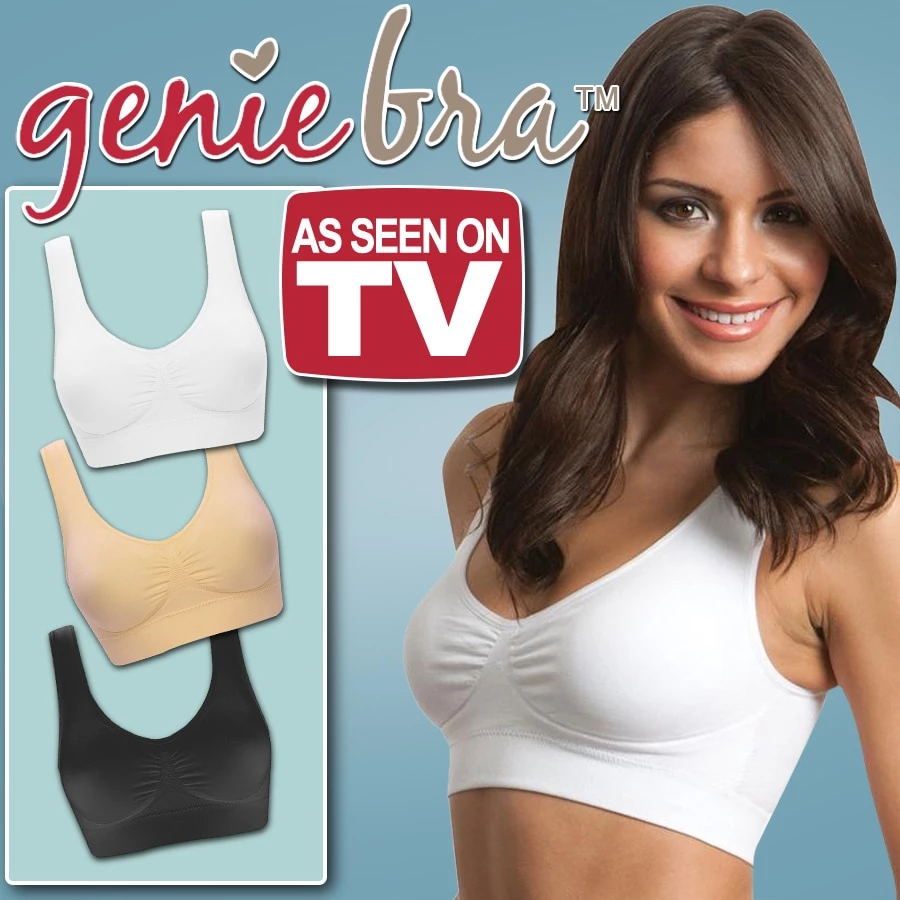 As Seen On Tv Dream By Genie Bra Seamless Pullover Bra With Adjustable  Lift-Padded Nude-Large (Bust 37-40) 