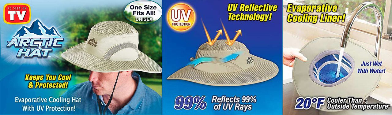 Polar Hydro Evaporative Cooling Hats UV Reflective Protection Bucket Solar  Cap