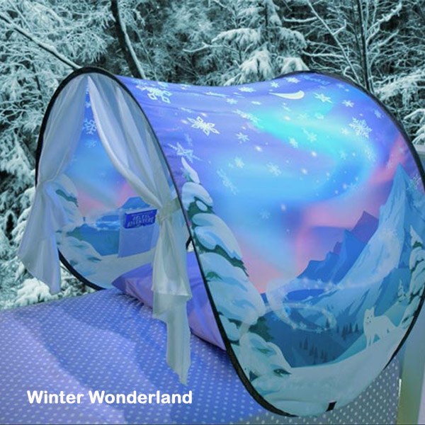 Dream Tents Winter landscape bed canopy for children.